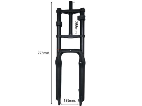 Forcella EXSHO 24" FAT nera ammortizzata ad aria - Techbike