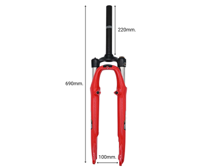 Forcella ammortizzata Zoom Masera 28'' rossa - Techbike