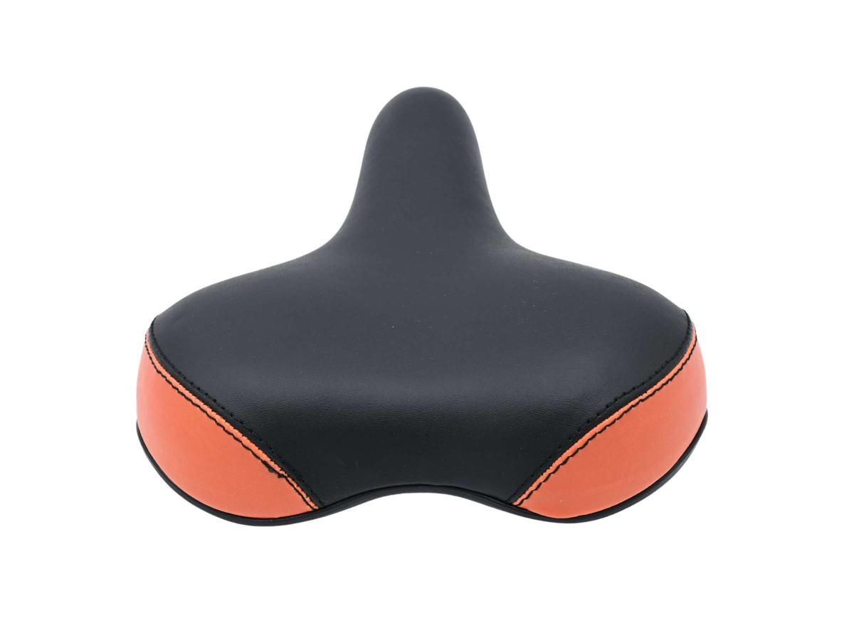 Sella nera con inserti arancioni 240x200mm - Techbike