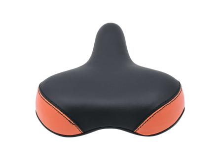 Sella nera con inserti arancioni 240x200mm - Techbike