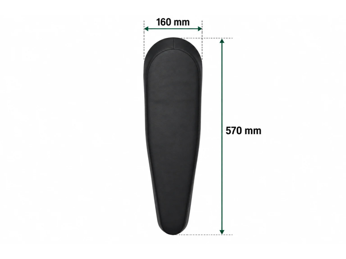 Sella lunga nera 570x160 mm - Techbike