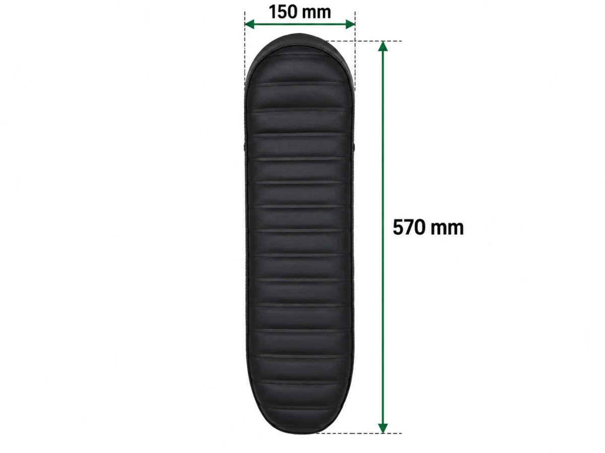 Sella nera lunga 570x150 mm - Techbike